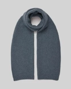 Lambswool Moss Stitch Scarf