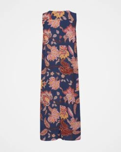 V Neck Printed Swing Midi Dress -Celtic And Cos 136902