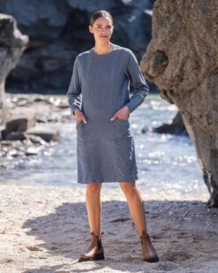 Twill Knee Length Shift Dress -Celtic And Cos 142187 1