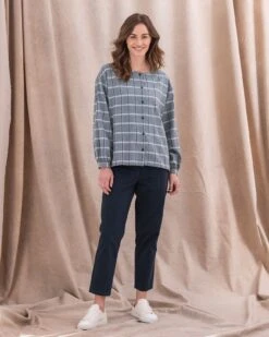 Check Button Through Blouse -Celtic And Cos 142201