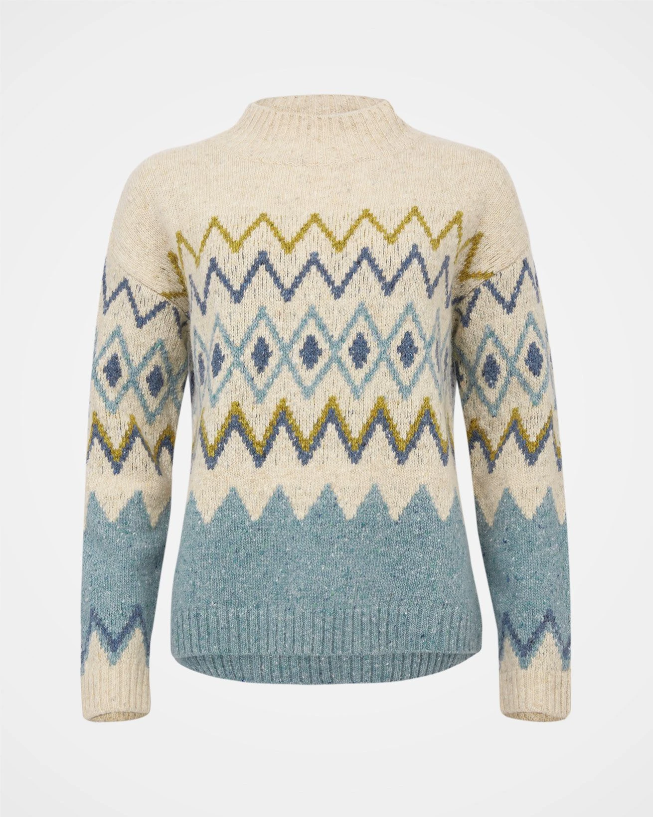 Donegal Zig Zag Mock Neck Sweater 4 Donegal Zig Zag Mock Neck Sweater - Image 4