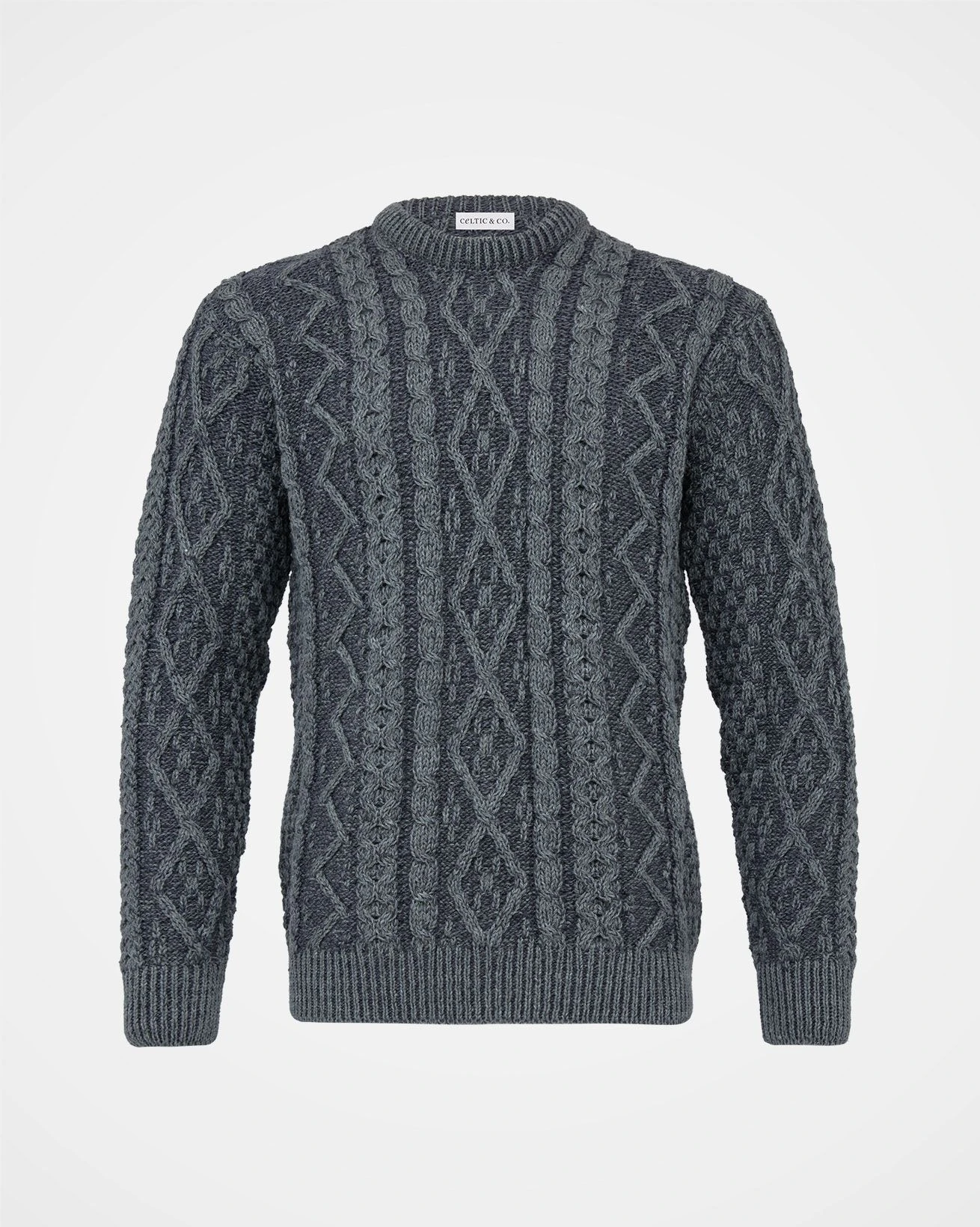 Men's Plated Cable Crew Neck Sweater 3 Men's Plated Cable Crew Neck Sweater - Image 3