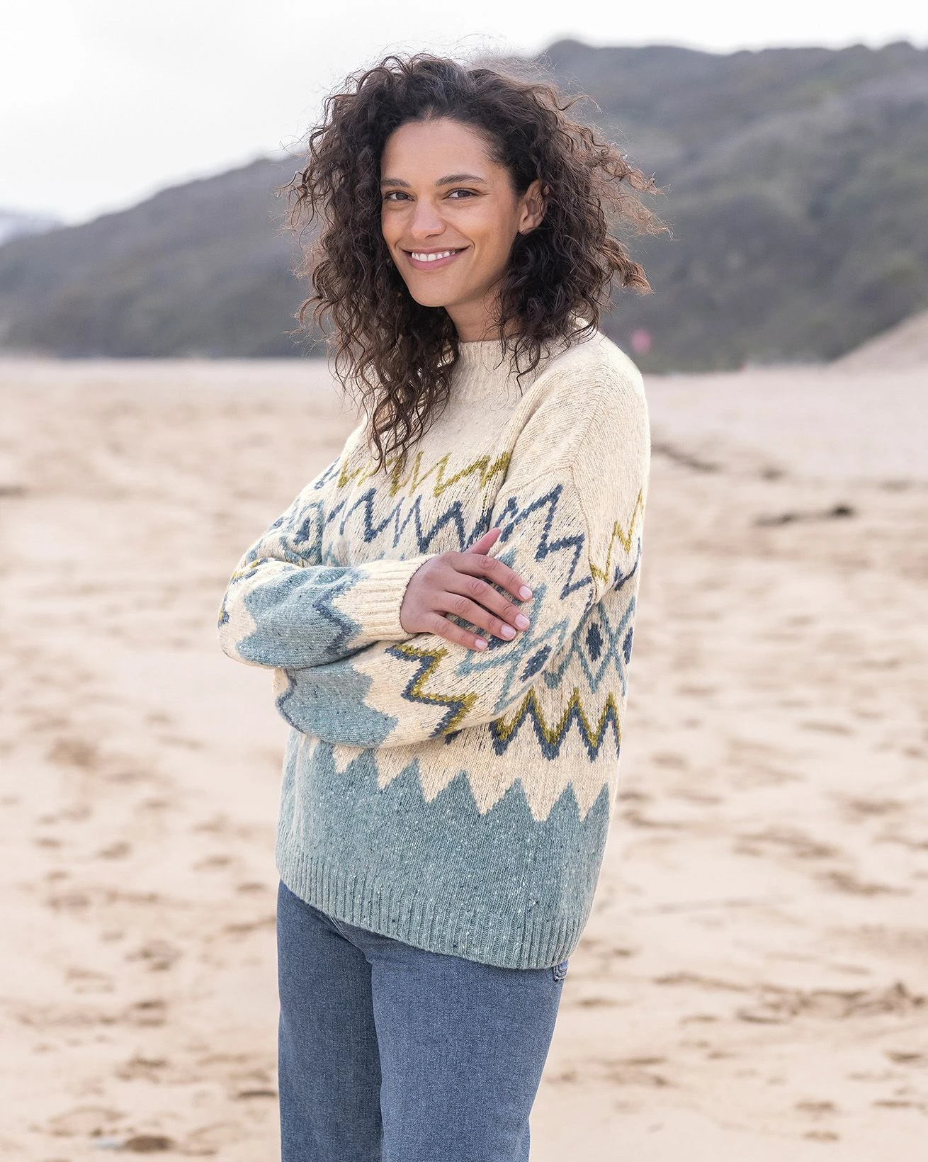 Donegal Zig Zag Mock Neck Sweater 2 Donegal Zig Zag Mock Neck Sweater - Image 2