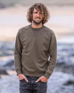 Men's Rib Detail Crew Neck Sweatshirt