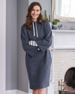 Funnel Neck Sweatshirt Dress