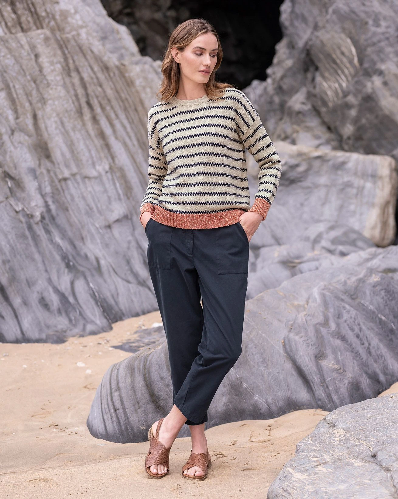 Slub Cotton Crew Neck Sweater 3 Slub Cotton Crew Neck Sweater - Image 3