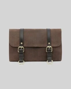 Trim Leather Wash Bag Roll