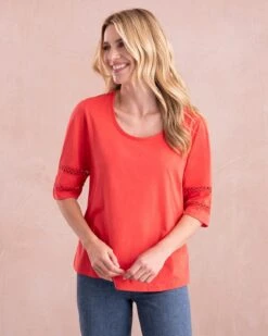 Organic Cotton Sleeve Detail Jersey Top