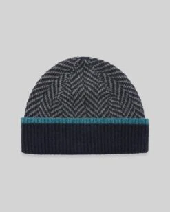 Men's Lambswool Chevron Beanie -Celtic And Cos 172707