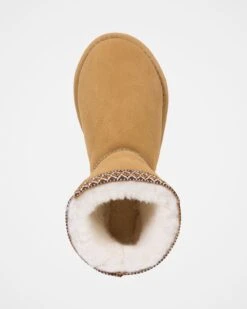 Braid Trim Shearling Shortie Boots -Celtic And Cos 173121