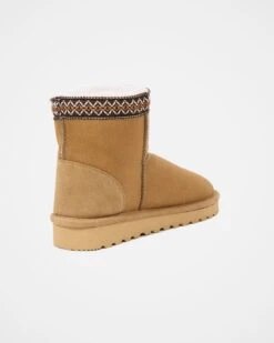 Braid Trim Shearling Shortie Boots -Celtic And Cos 173122