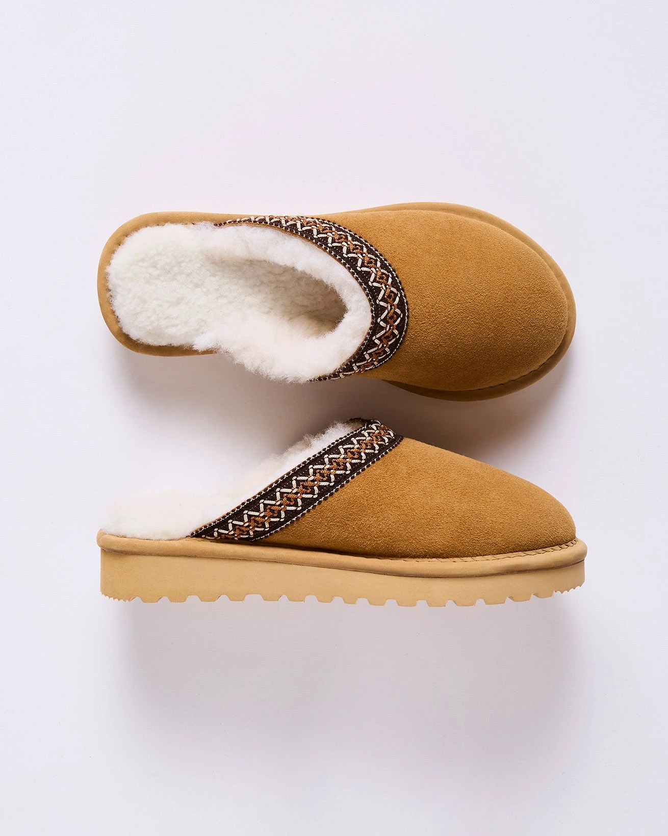 Braid Trim Shearling Clog 1 Braid Trim Shearling Clog