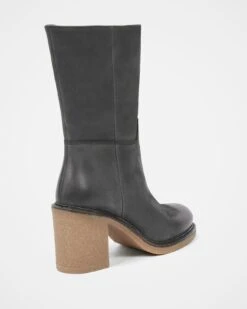 Crepe Block Heel Ankle Boots -Celtic And Cos 176666