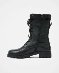 Tall Ankle Lace Up Boots With Strap Detail -Celtic And Cos 176673