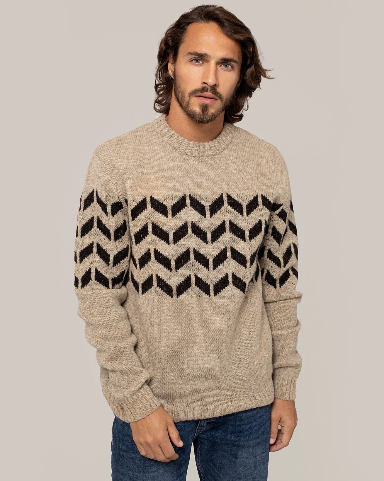 Men's Shetland Chevron Sweater 1 Men's Shetland Chevron Sweater