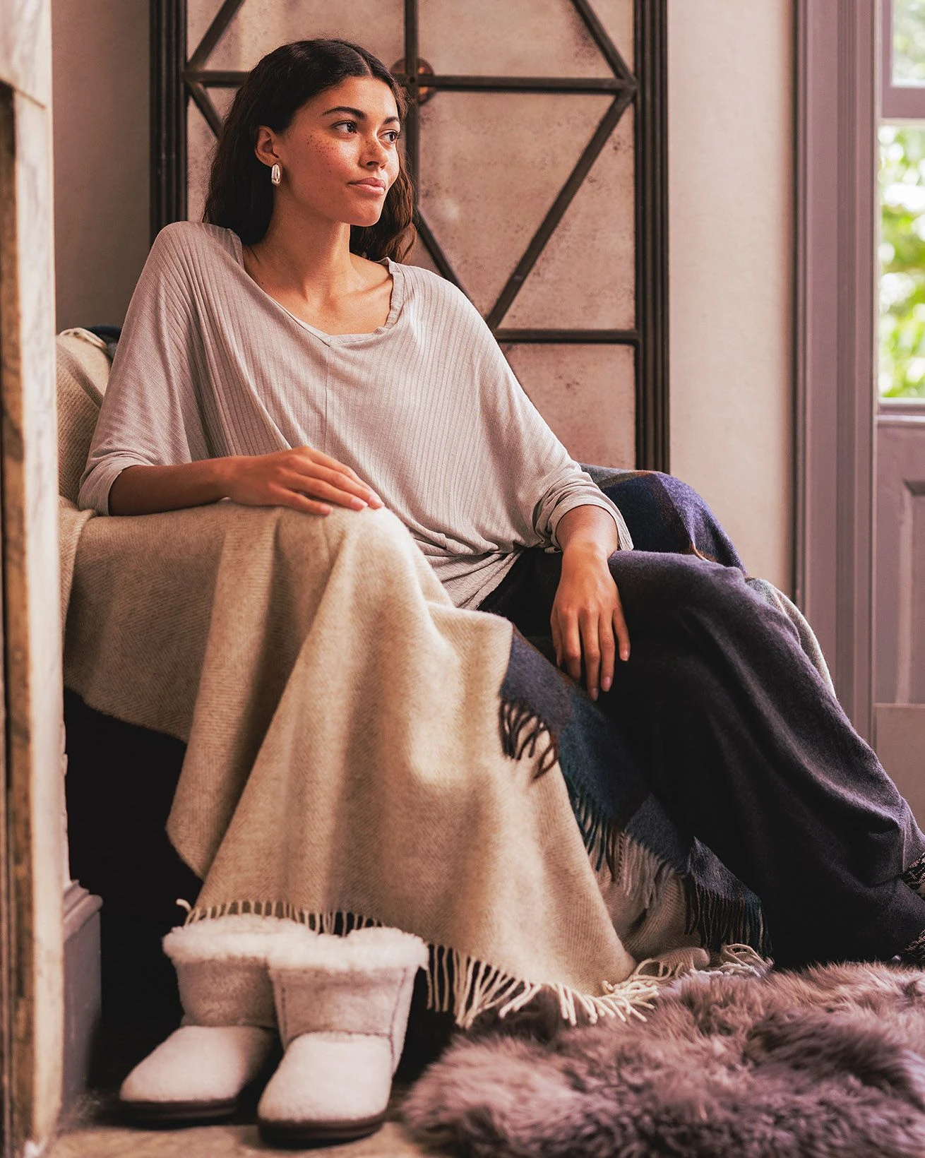 Cashmere Blend V Neck Slouch Top 1 Cashmere Blend V Neck Slouch Top