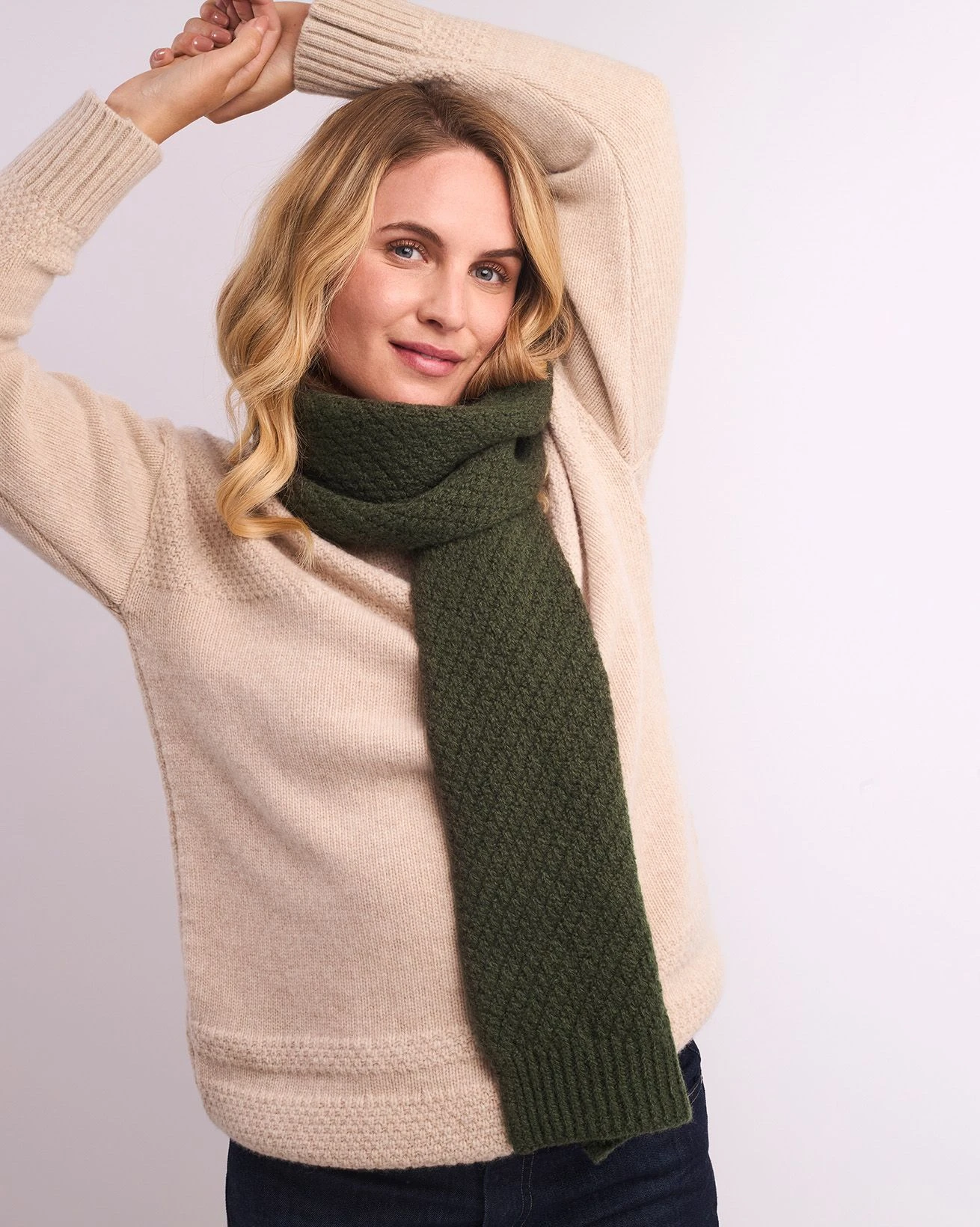 British Gansey Stitch Scarf 3 British Gansey Stitch Scarf - Image 3