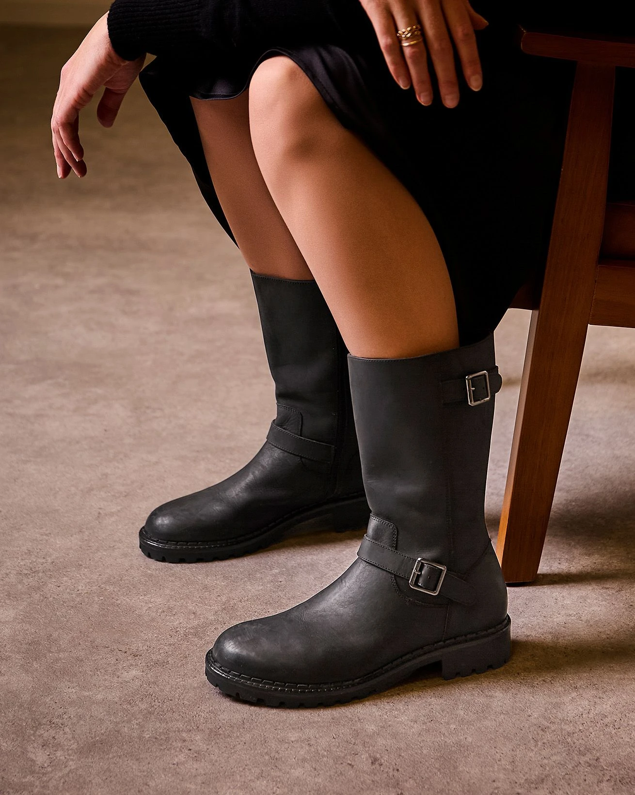 Mid-Calf Biker Boots 1 Mid-Calf Biker Boots