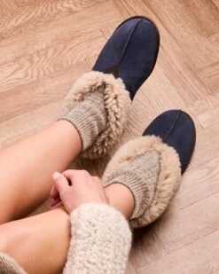 Soft Sole Shearling Bootee Slippers