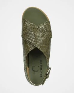 Leather Woven Crossover Sandals -Celtic And Cos 186235