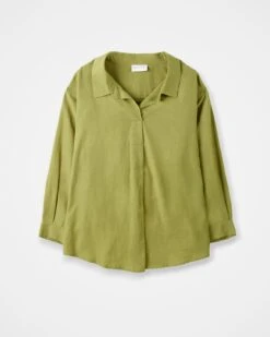 Linen Blend Relaxed Blouse 10 Linen Blend Relaxed Blouse -Celtic And Cos 186260