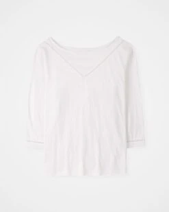 Organic Cotton Trim Detail Boat Neck Top -Celtic And Cos 186376