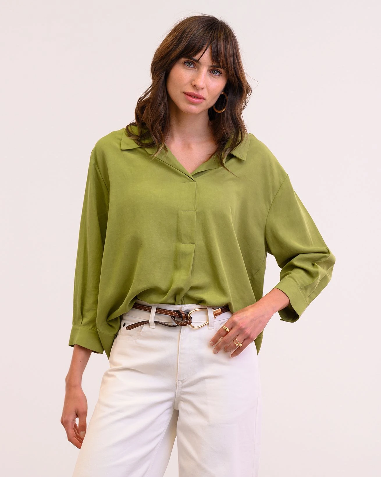 Linen Blend Relaxed Blouse 3 Linen Blend Relaxed Blouse - Image 3