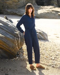 Organic Cotton Twill Long Sleeve Jumpsuit