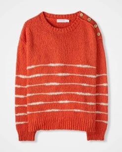 Linen Blend Drop Stitch Breton Sweater -Celtic And Cos 187191