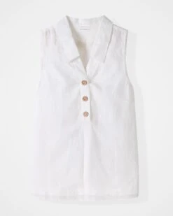 Pure Linen Sleeveless Blouse 7 Pure Linen Sleeveless Blouse -Celtic And Cos 187240