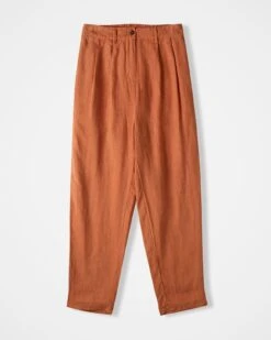 Linen Barrel Leg Pleat Detail Pants -Celtic And Cos 187296