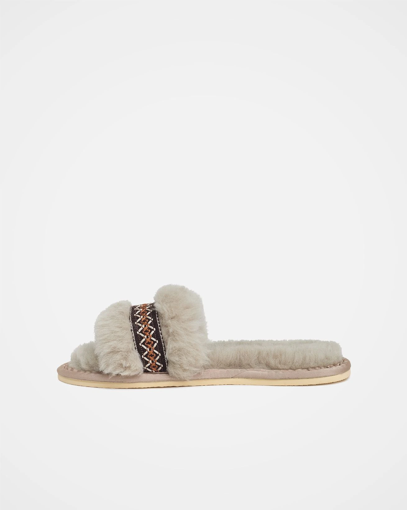 Braid Trim Shearling Slide 3 Braid Trim Shearling Slide - Image 3
