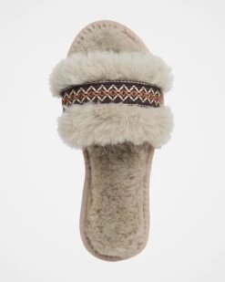 Braid Trim Shearling Slide 10 Braid Trim Shearling Slide -Celtic And Cos 187611