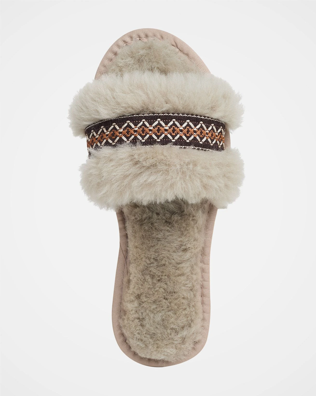 Braid Trim Shearling Slide 5 Braid Trim Shearling Slide - Image 5