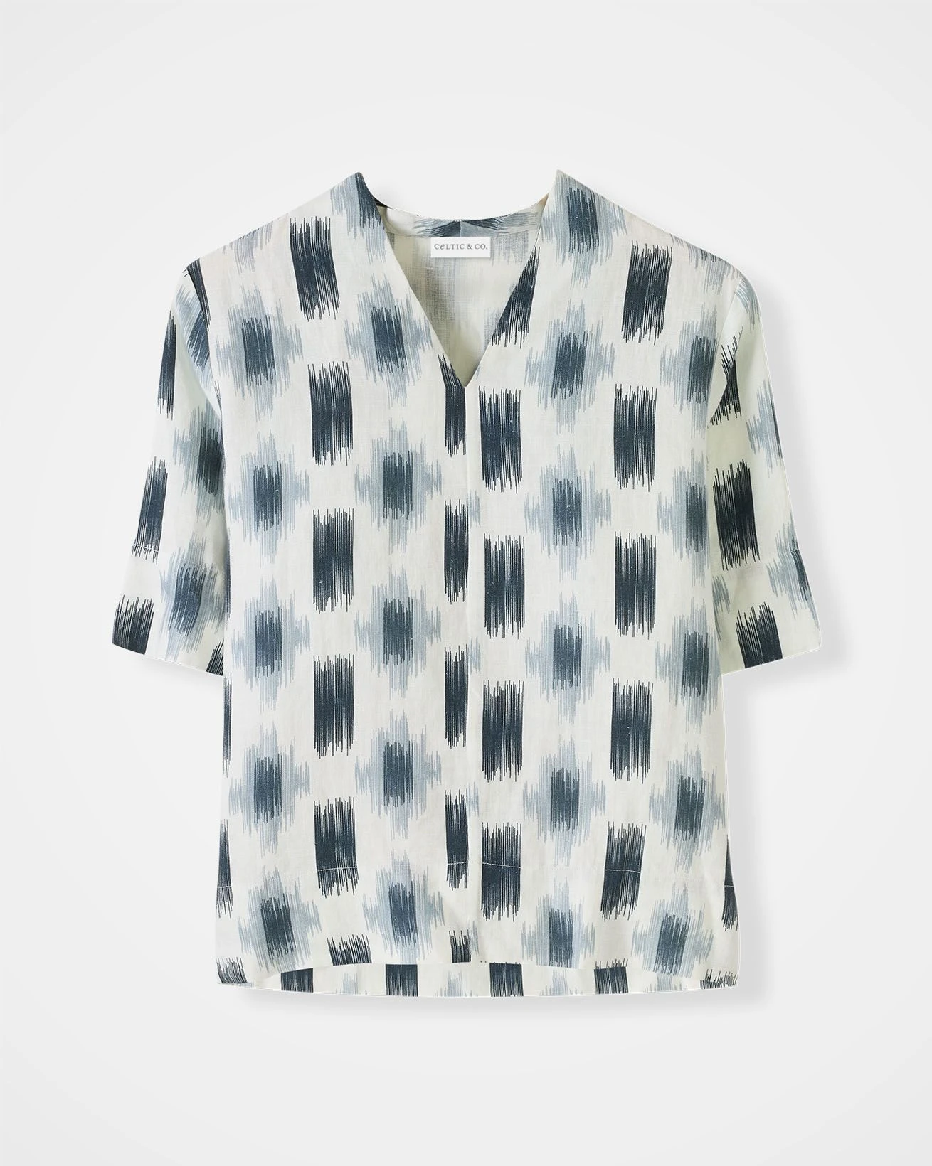 Linen Half Sleeve V Neck Tunic 2 Linen Half Sleeve V Neck Tunic - Image 2