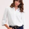 Linen Blend Pleat Back Shirt