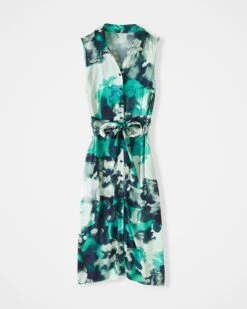 Sleeveless Tie Front Midi Shirt Dress 8 Sleeveless Tie Front Midi Shirt Dress -Celtic And Cos 189090