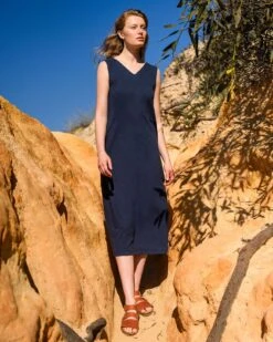 Organic Cotton Sleeveless Midi Dress