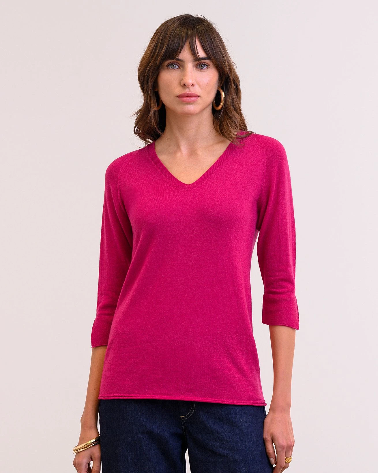 Fine Knit Merino V Neck Sweater 2 Fine Knit Merino V Neck Sweater - Image 2