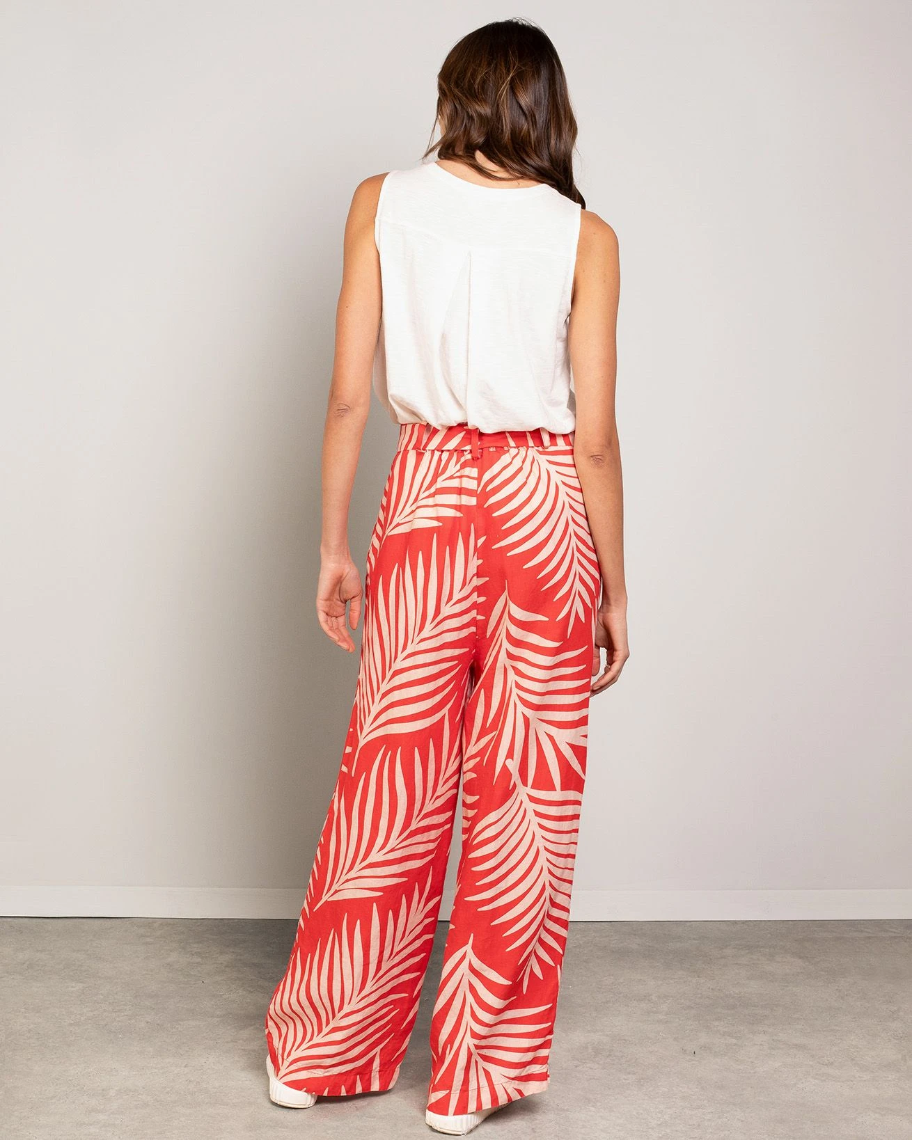 Linen Self Tie Wide Leg Pants 2 Linen Self Tie Wide Leg Pants - Image 2