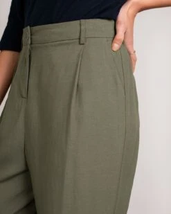 Linen Blend Casual Tapered Leg Pants -Celtic And Cos 190271