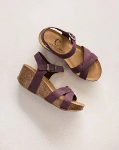 Crossover Wedge Sandals