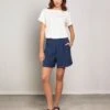 Linen Pleat Front Shorts