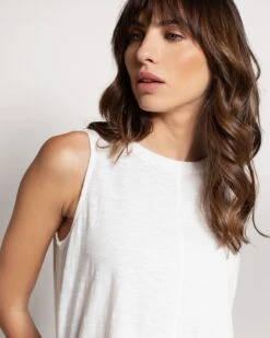 Organic Cotton Pleat Back Tank -Celtic And Cos 190762