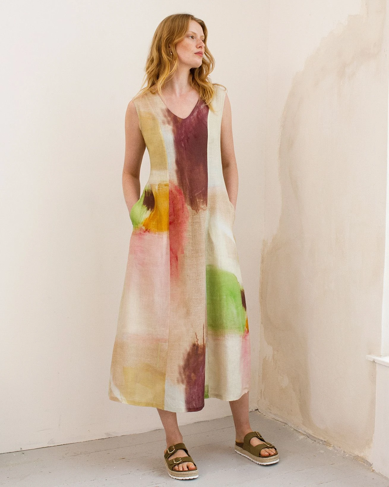 Linen Panelling Detail Dress 1 Linen Panelling Detail Dress