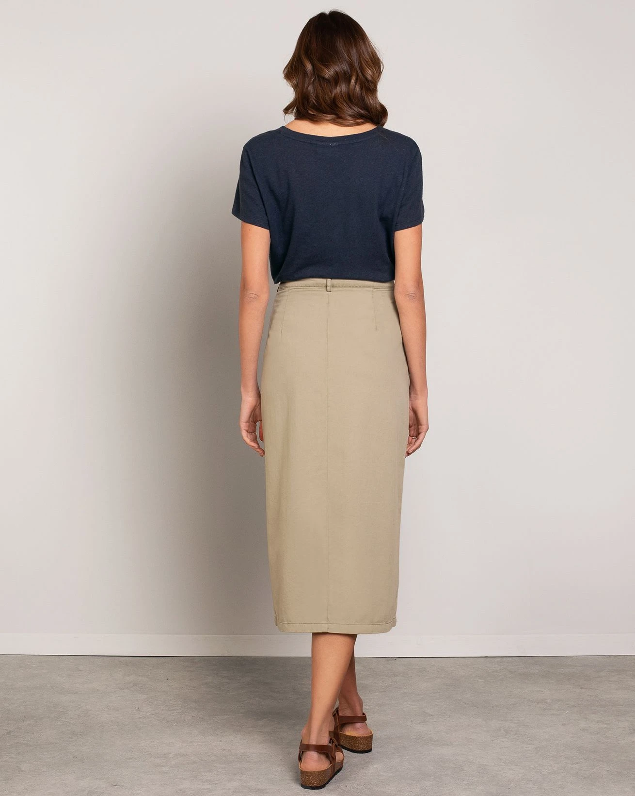 Organic Cotton Twill Midi Skirt 2 Organic Cotton Twill Midi Skirt - Image 2