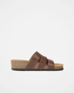 Triple Strap Low Wedge Mules 9 Triple Strap Low Wedge Mules -Celtic And Cos 195612