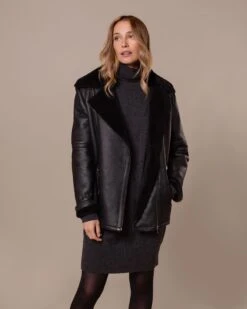 Boyfriend Aviator Shearling Jacket