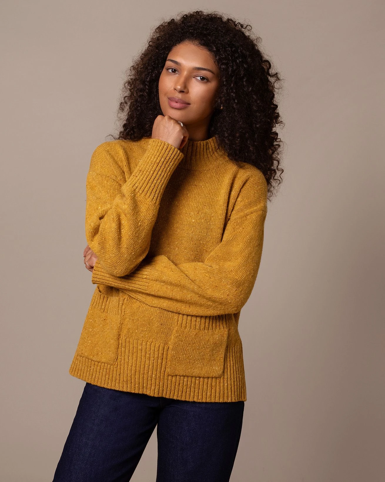 Flecked Patch Pocket Sweater 3 Flecked Patch Pocket Sweater - Image 3