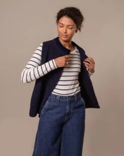 Donegal Ribbed Sleeveless Cardigan 10 Donegal Ribbed Sleeveless Cardigan -Celtic And Cos 196982